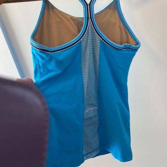 Lululemon CrissCross Blue Gingham Tank Top - Picture 2 of 6